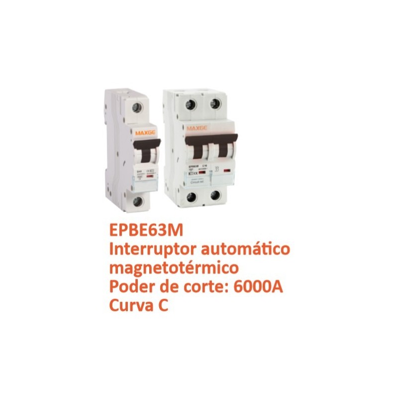 Interruptor magnetotérmico curva C 1P 16A